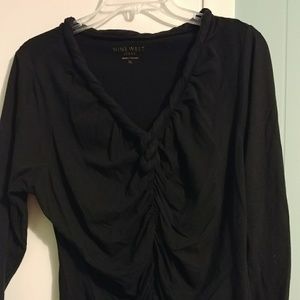 Ladies Nine West Black Knit Long Sleeve Shirt